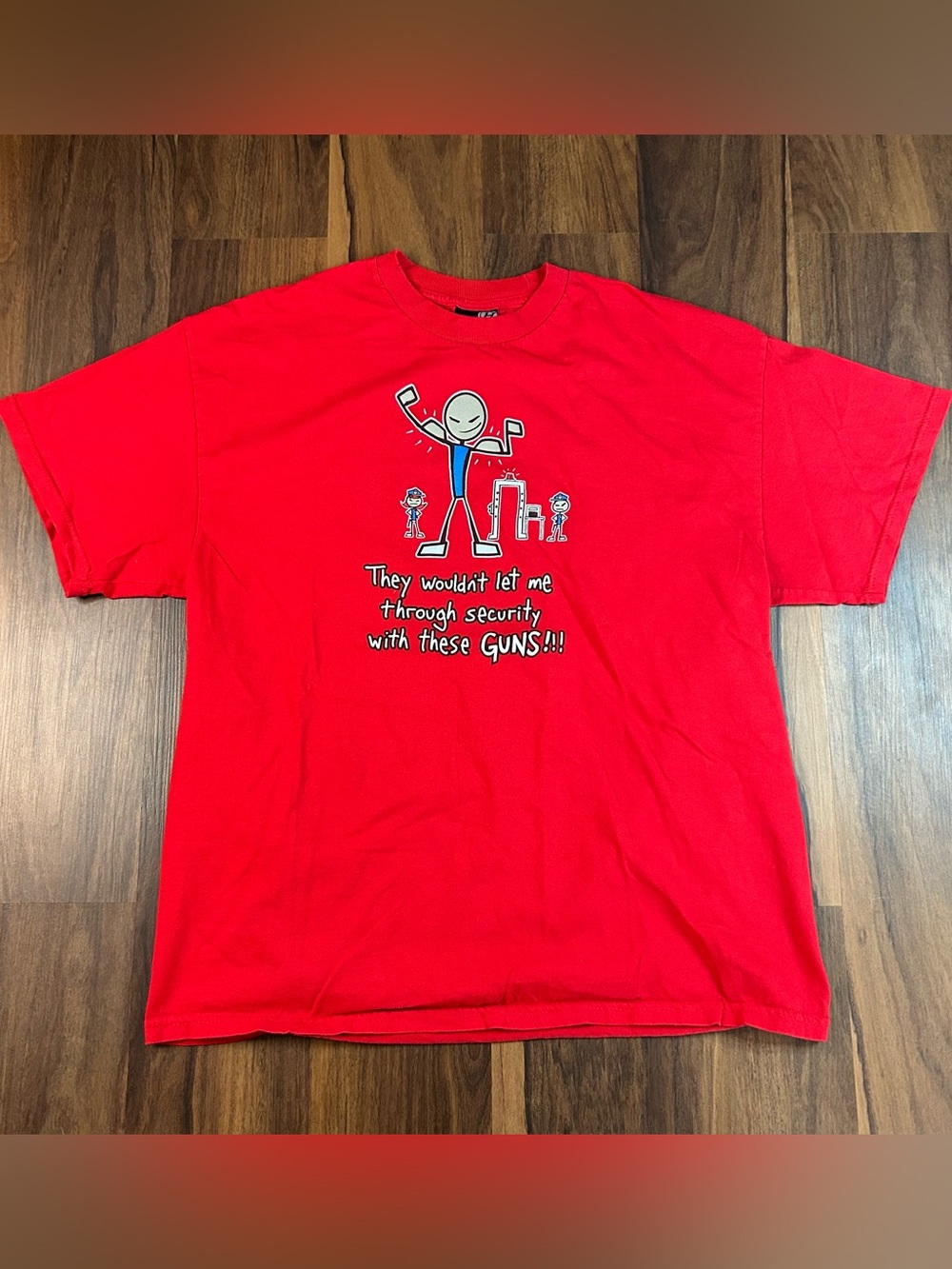 Vintage Y2K Hybrid & Company Red Graphic Tee with Grey Character Print